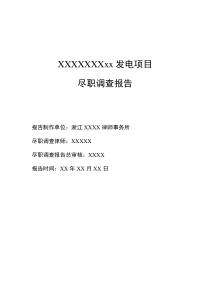 律师尽职调查报告(完整版)