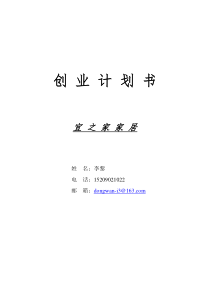 创业计划书宜之家家居姓