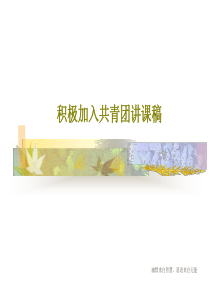 积极加入共青团讲课稿共19页