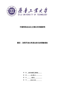 改革开放以来身边变化的调查报告
