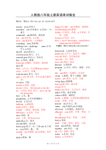 (完整版)人教版八年级上册英语单词表全