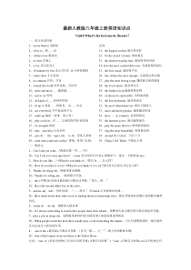人教版英语八年级上第4单元知识点