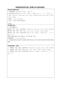 译林版英语四年级上册-Unit5-优质教案