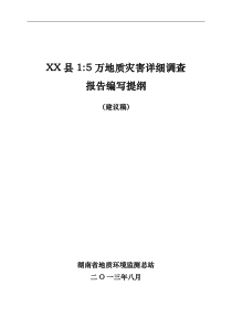 湖南省1：5万地质灾害详细调查报告(模板)