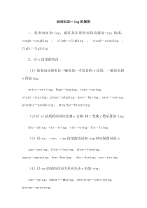 动词后加-ing的规则
