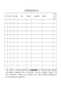 计算机教室使用情况记录表