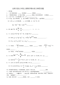 北师大版七年级数学上期末复习经典试题及答案