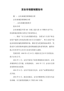 京东市场营销策划书