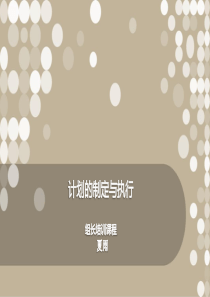 计划的制定与执行