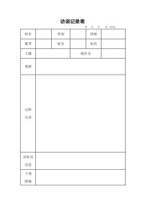 心理普查后访谈记录表