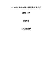 宝钢股份公司财务报表分析