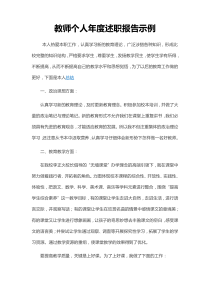 教师个人年度述职报告