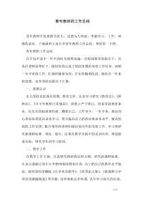 青年教师的工作总结