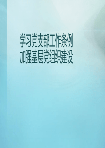 《中国共产党支部工作条例(试行)》2019