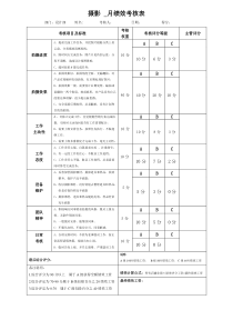 (完整word版)摄影-绩效考核表