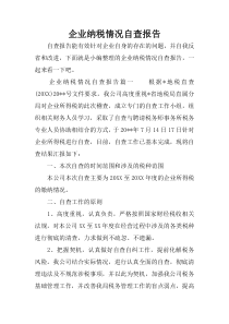企业纳税情况自查报告