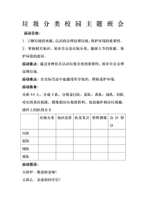 垃圾分类校园主题班会