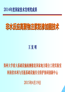 非水反应高聚物注浆防渗加固技术(2015-4)