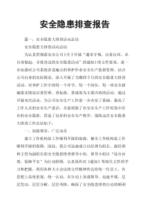 安全隐患排查报告