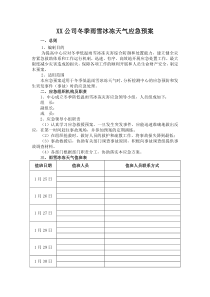 冰冻雨雪天气应急预案