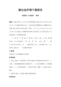 脑出血护理个案报告