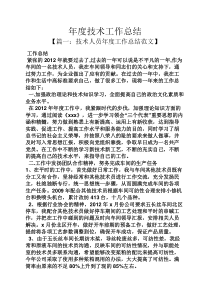 年度技术工作总结
