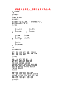 部编版六年级语文上册第七单元知识点小结
