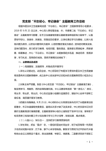 党支部不忘初心牢记使命主题教育工作总结