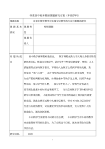 初二数学组课题研究