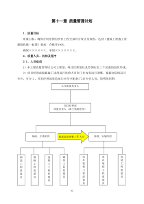 项目总工程师工作手册 质量管理计划