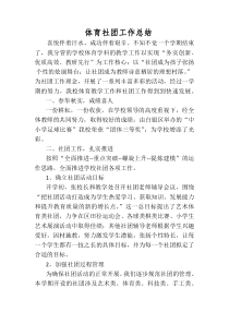 体育社团工作总结1