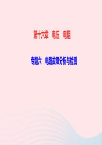 九年级物理全册专题六电路故障分析与检测课件新版新人教版