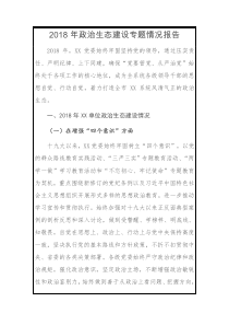 XX年终报告XX年政治生态建设专题情况报告