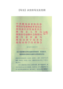 法定类公文决定的写法及范例