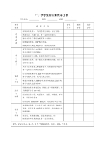 小学学生综合素质评价表-模板