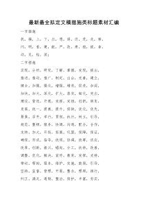 拟定文稿措施类标题素材