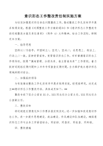 意识形态工作整改责任制实施方案