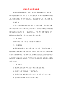 跨境电商实习报告范文