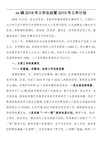 xx镇XX年工作总结暨XX年工作计划
