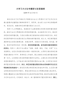 大学习大讨论专题研讨发言提纲