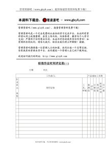 标准作业时间评定表(一)