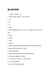 魅力数学答案