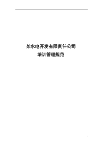 某水电开发有限责任公司培训管理规范全文案例分析电子版