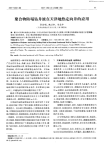 聚合物防塌钻井液在天津地热定向井的应用