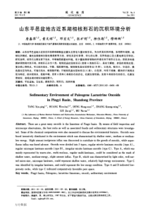 山东平邑盆地古近系湖相核形石的沉积环境分析