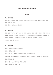 人教版新课程标准语文五年级上册期末复习要点精品