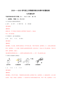 区级联考吉林省长春市绿园区2019届九年级上学期期中考试化学试题解析版
