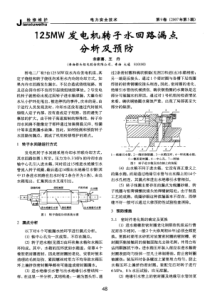 125MW发电机转子水回路漏点分析及预防