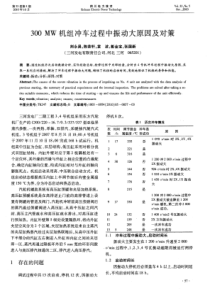 300MW机组冲车过程中振动大原因及对策