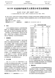300MW机组锅炉结焦灭火原因分析及治理措施